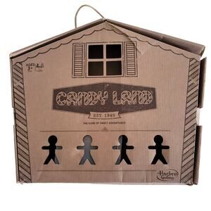 Retro Candyland game with wooden pawns